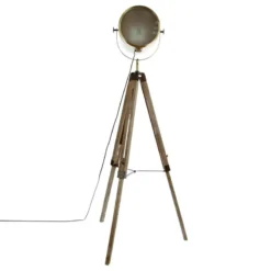 Lampadaire Métal Et Bois Ebor Bronze Atmosphera