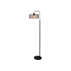 Lampadaire Métal Noir Et Doré Grillage Ostaria -ATMOSPHERA Boutique lampadaire metal noir et dore grillage ostaria 2