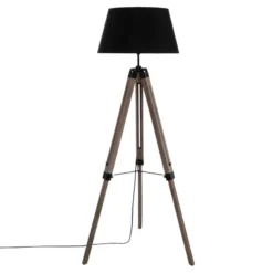 Lampadaire Trépied Runo Noir Atmosphera H 145 Cm