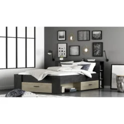 Demeyere Lit 140x190 Cm Pocket Naturel Et Noir -ATMOSPHERA Boutique lit 140x190 cm pocket naturel et noir 2