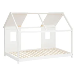 Lit Cabane Enfant Pin Blanc 90x190 Atmosphera -ATMOSPHERA Boutique lit cabane enfant pin blanc 90x190 atmosphera 1 2