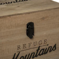 Lot De 3 Malles Carrés Bois Wild Atmosphera -ATMOSPHERA Boutique lot de 3 malles carres bois wild atmosphera 3