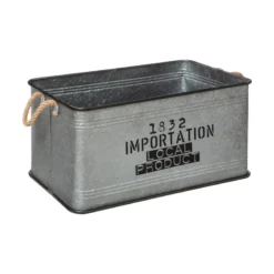 Lot De 3 Malles Métal Gris Plateau Bois Atmosphera -ATMOSPHERA Boutique lot de 3 malles metal gris plateau bois atmosphera 1 2