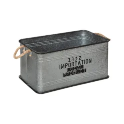 Lot De 3 Malles Métal Gris Plateau Bois Atmosphera -ATMOSPHERA Boutique lot de 3 malles metal gris plateau bois atmosphera 1 4