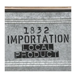 Lot De 3 Malles Métal Gris Plateau Bois Atmosphera -ATMOSPHERA Boutique lot de 3 malles metal gris plateau bois atmosphera 1 7