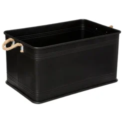 Lot De 3 Malles Métal Noir Plateau Bois Atmosphera -ATMOSPHERA Boutique lot de 3 malles metal noir plateau bois atmosphera 4