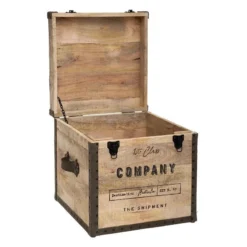 Malle Pouf Vintage En Bois Atmosphera -ATMOSPHERA Boutique malle pouf vintage en bois atmosphera 2