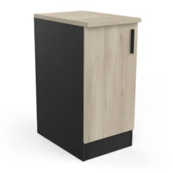 Demeyere Meuble Bas 1 Porte 40 Cm Origan Noir Et Bois