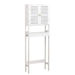 Meuble Dessus WC 2 Portes Blanc Lux