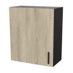Demeyere Meuble Haut 1 Porte 60 Cm Origan Noir Et Bois
