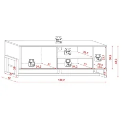 Meuble TV 2 Portes 2 Niches Oslo Blanc 14 Meuble TV 2 Portes 2 Niches Oslo Blanc -ATMOSPHERA Boutique meuble tv 2 portes 2 niches oslo blanc 5