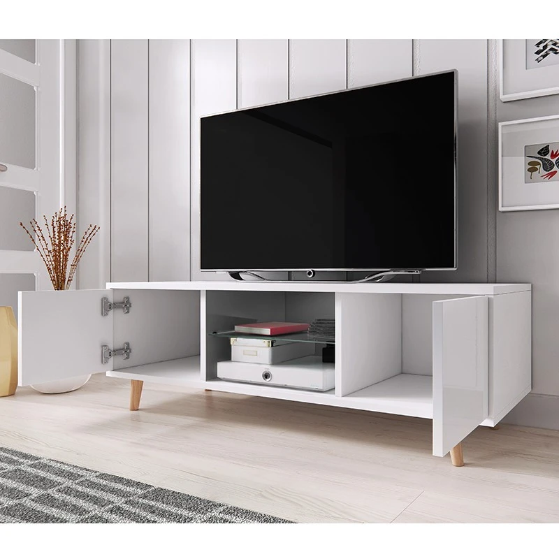 Meuble TV 2 Portes Sweden Blanc 3 Meuble TV 2 Portes Sweden Blanc – Image 3