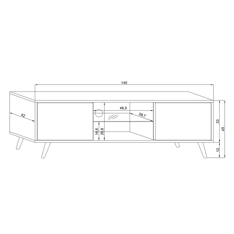 Meuble TV 2 Portes Sweden Blanc 4 Meuble TV 2 Portes Sweden Blanc – Image 4