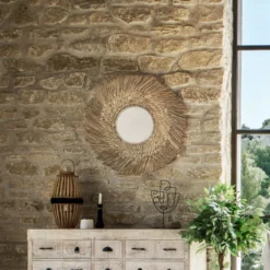 Miroir Rond 80 Cm En Roseau Ael Atmosphera -ATMOSPHERA Boutique miroir rond 80 cm en roseau ael atmosphera 3