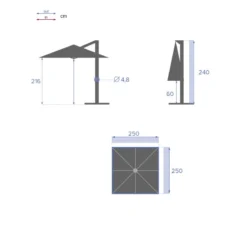 Parasol Décentré Carré Manoa Bordeaux Hespéride -ATMOSPHERA Boutique parasol decentre carre manoa bordeaux hesperide 3