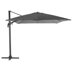 Parasol Décentré Eléa Inclinable Rectangulaire Oléfine Anthracite Hespéride