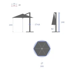 Parasol Décentré Rond Manoa Bleu Canard Hespéride 8 Parasol Décentré Rond Manoa Bleu Canard Hespéride -ATMOSPHERA Boutique parasol decentre rond manoa bleu canard hesperide 3