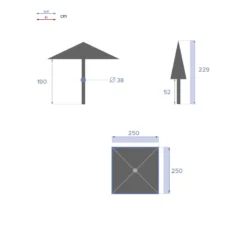 Parasol Droit Carré 2,5x2,5m Soya Jaune Moutarde Hespéride -ATMOSPHERA Boutique parasol droit carre 25x25m soya jaune moutarde hesperide 6
