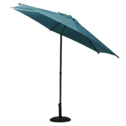 Parasol Droit Rond 2,7m Soya Bleu Canard Hespéride -ATMOSPHERA Boutique parasol droit rond 27m soya bleu canard hesperide 2