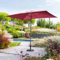 Parasol Mat Central 2x3 M Loompa Bordeaux Hespéride