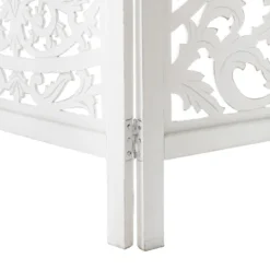 Paravent Blanc Terre Bois Sculpté Atmosphera -ATMOSPHERA Boutique paravent blanc terre bois sculpte atmosphera 2