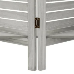 Paravent Bois 3 étagères Gris Atmosphera -ATMOSPHERA Boutique paravent bois 3 etageres gris atmosphera 2