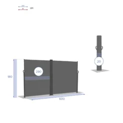 Paravent écran Double Antao Graphite Hespéride -ATMOSPHERA Boutique paravent ecran double antao graphite hesperide 3