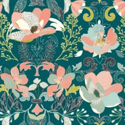 Parure De Lit Amelia Bleu Canard Et Motifs 240x220 Atmosphera -ATMOSPHERA Boutique parure de lit amelia bleu canard et motifs 240x220 atmosphera 2