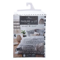 Parure De Lit Ethnik Noir/blanc 240x220 Atmosphera 5 Parure De Lit Ethnik Noir/blanc 240x220 Atmosphera -ATMOSPHERA Boutique parure de lit ethnik noirblanc 240x220 atmosphera 2