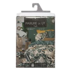 Parure De Lit Tropik Vert/blanc/moutarde 240x220 Atmosphera -ATMOSPHERA Boutique parure de lit tropik vertblancmoutarde 240x220 atmosphera 2