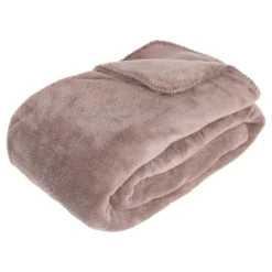 ATMOSPHERA Plaid Grand Modèle Microfibre 180x230 Cm Taupe