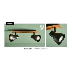 Rampe 2 Spots Atelier Métal Et Bois Ostaria -ATMOSPHERA Boutique rampe 2 spots atelier metal et bois ostaria 2
