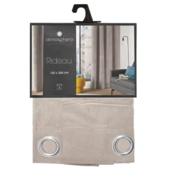 Rideau Taupe Lilou 140x260 Atmosphera -ATMOSPHERA Boutique rideau taupe lilou 140x260 atmosphera 3