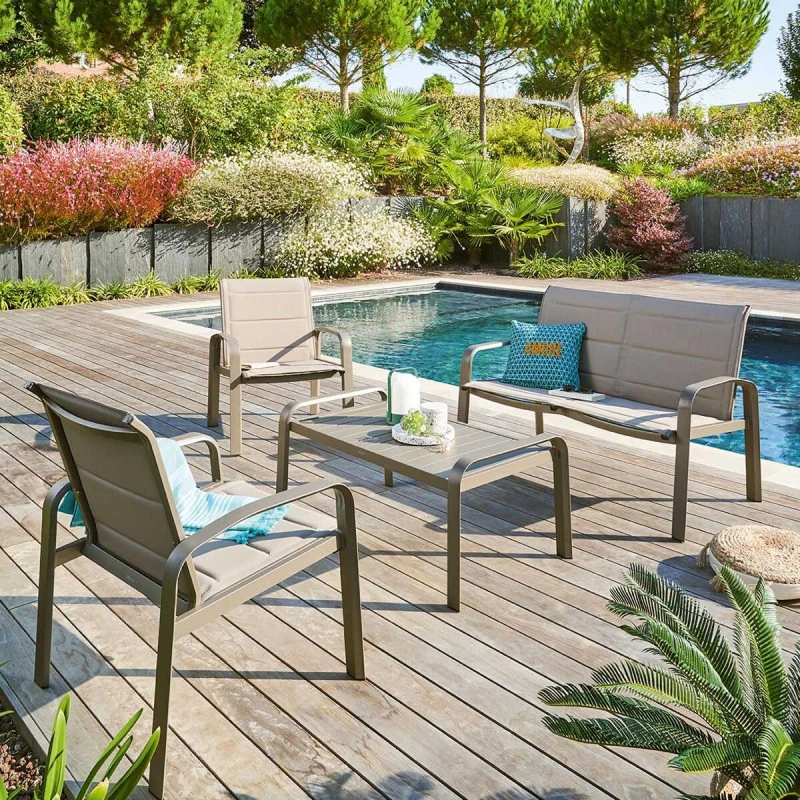 Salon De Jardin 4 Places Elyn Noisette / Praline Hespéride 1 Salon De Jardin 4 Places Elyn Noisette / Praline Hespéride