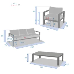 Salon De Jardin 5 Places Jauca Noisette / Gris Boisé Hespéride -ATMOSPHERA Boutique salon de jardin 5 places jauca noisette gris boise hesperide 1 3