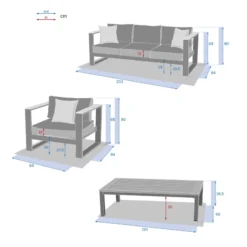 Salon De Jardin Emperia 5p En Aluminium Et Acacia Hespéride -ATMOSPHERA Boutique salon de jardin emperia 5p en aluminium et acacia hesperide 3