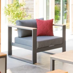 Salon De Jardin Emperia 5p En Aluminium Et Acacia Hespéride -ATMOSPHERA Boutique salon de jardin emperia 5p en aluminium et acacia hesperide 6