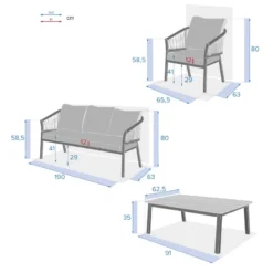 Salon De Jardin Oriengo 5 Places Taupe/blanc Hespéride 19 Salon De Jardin Oriengo 5 Places Taupe/blanc Hespéride -ATMOSPHERA Boutique salon de jardin oriengo 5 places taupe blanc hesperide 9