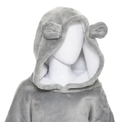 Sweat Plaid à Capuche Ours Gris Enfant Atmosphera -ATMOSPHERA Boutique sweat plaid a capuche ours gris enfant atmosphera 2
