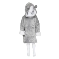 Sweat Plaid à Capuche Ours Gris Enfant Atmosphera