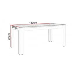 Table à Manger 180cm Blanc Et Gris Béton Gent -ATMOSPHERA Boutique table a manger 180cm blanc et gris beton gent 2