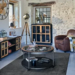 Table Basse Chrono Ronde Noire Atmosphera -ATMOSPHERA Boutique table basse chrono ronde noire atmosphera 4