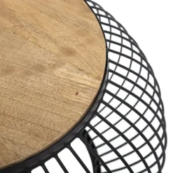 Table Basse X2 Métal Et Bois De Manguier Esther Atmosphera -ATMOSPHERA Boutique table basse x2 en metal et bois de manguier atmosphera 2