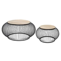 Table Basse X2 Métal Et Bois De Manguier Esther Atmosphera