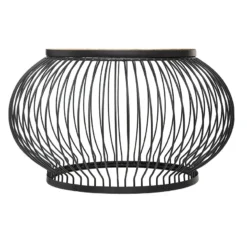 Table Basse X2 Métal Et Bois De Manguier Esther Atmosphera -ATMOSPHERA Boutique table basse x2 en metal et bois de manguier atmosphera 5