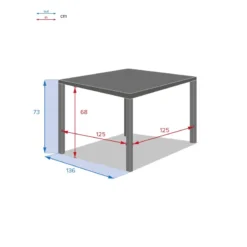 Table Carrée Fixe Piazza 8 P. Graphite Hespéride -ATMOSPHERA Boutique table fixe carree piazza coloris noir graphite hesperide 3
