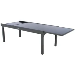 Table Rectangulaire Ext. Verre Piazza 12 P. Graphite Hespéride -ATMOSPHERA Boutique table piazza extensible 12 personnes hesperide anthracite graphite 3