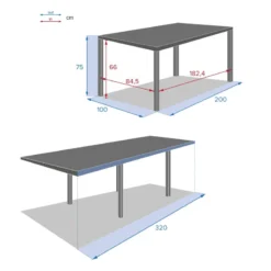 Table Rectangulaire Ext. Verre Piazza 12 P. Graphite Hespéride -ATMOSPHERA Boutique table piazza extensible 12 personnes hesperide anthracite graphite 5