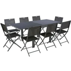 Table Rectangulaire Extensible Piazza 8 P. Graphite Hespéride -ATMOSPHERA Boutique table rectangulaire extensible piazza 8 personnes graphite hesperide 4