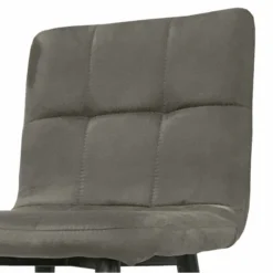 Tabouret De Bar Gris Pieds Métal Noir -ATMOSPHERA Boutique tabouret de bar gris pieds metal noir 1 2